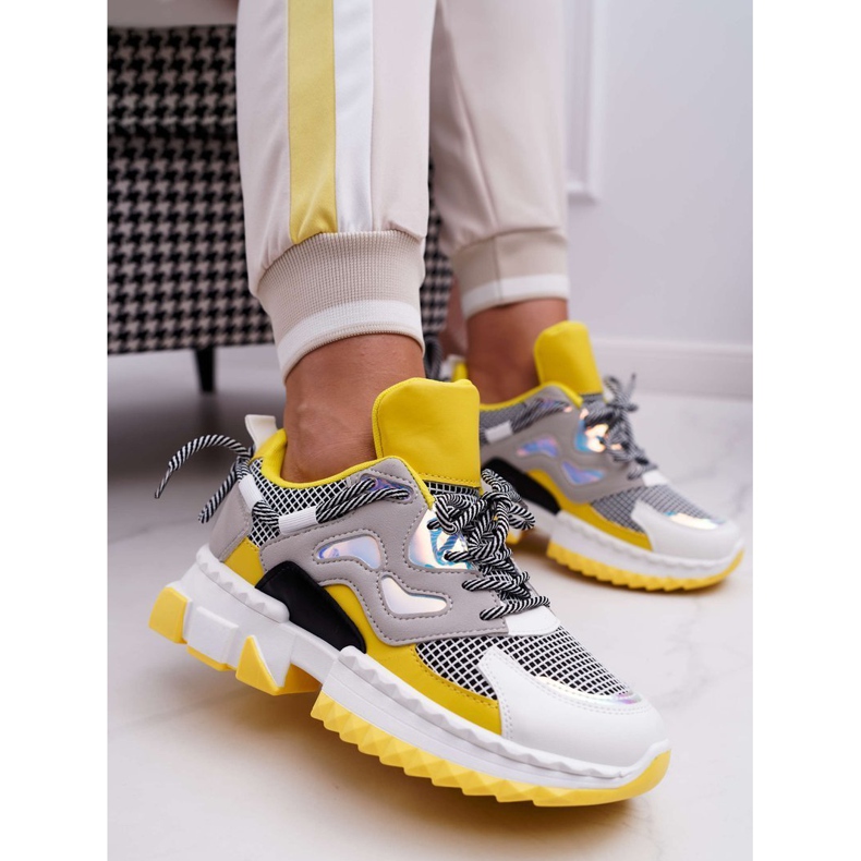 SEA Pantofi sport pentru femei Inserții colorate de culoare galbenă multicolor 1