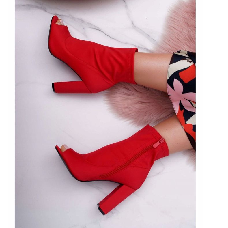 PS1 Cizme de damă Lycra Degete deschise Roșu În primul rând roşu 2