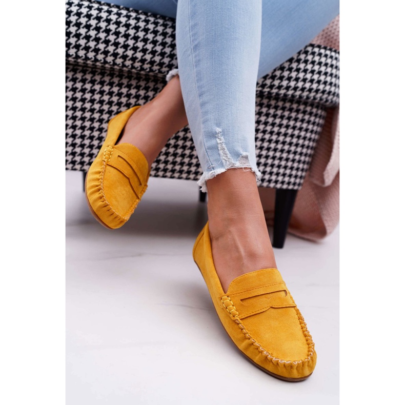 SEA Mocasini galbeni din piele de căprioară Bolero 2