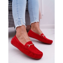 SEA Mocasini de damă Suede Red Sonnero roșu 1
