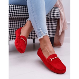 SEA Mocasini de damă Suede Red Sonnero roșu 2