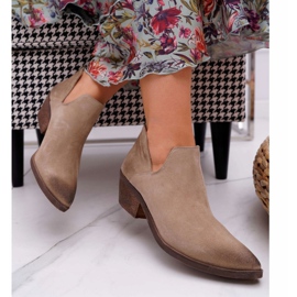 Nicole Cizme de damă Piele de primăvară bej Anabella 2