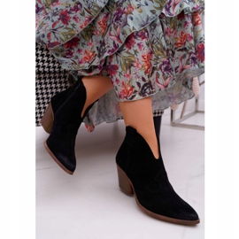 Nicole Cizme de piele neagră pentru femei pe toc Chavai negru 2