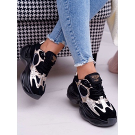 Pantofi sport pentru femei Big Star de Daniel Lopez negru și auriu FF274A524 galben 2