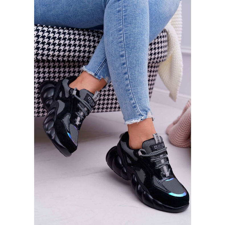 Pantofi sport pentru femei Big Star by Daniel Lopez Negru Gri FF274A553 2