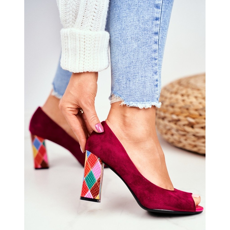 Pompe de damă Sergio Leone Suede Fuchsia PB135 Be Mine! roz 2