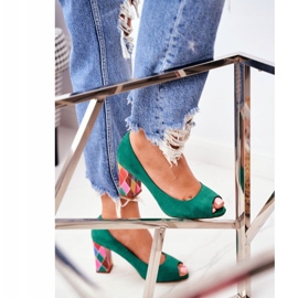 Pompe de damă Sergio Leone Suede Green PB135 Be Mine! verde 1