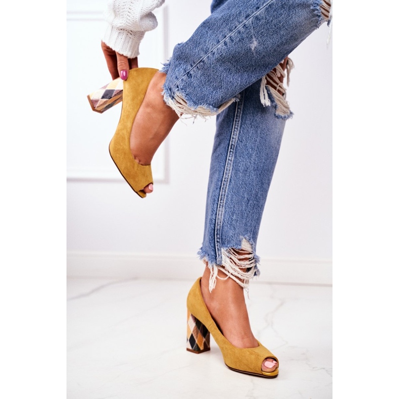 Pompe de damă Sergio Leone Suede Yellow PB135 Be Mine! galben 1