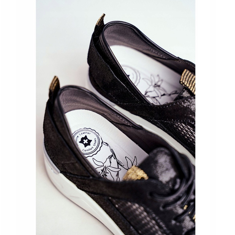 EVE Încălțăminte sport femei piele negru Love Me 1