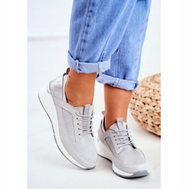 EVE Încălțăminte sport pentru femei Piele Argintiu Love Me gri 1