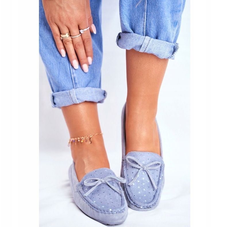 Mocasini de damă Suede S.Barski A199 Blue Wannabe albastru 2 Mocasini de damă Suede S.Barski A199 Blue Wannabe albastru 2