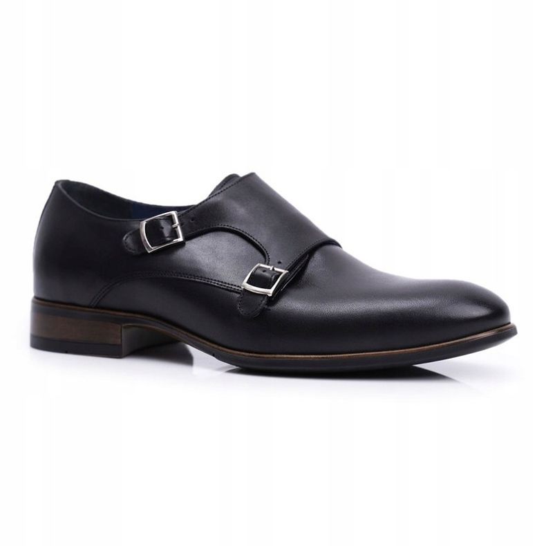 Pantofi de piele pentru bărbați Monk Nikopol Black 1720 negru 1