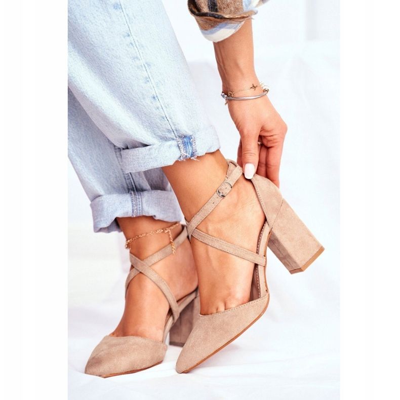 PS1 Pompe de damă pe toc în trafic Spitz Beige bej 1