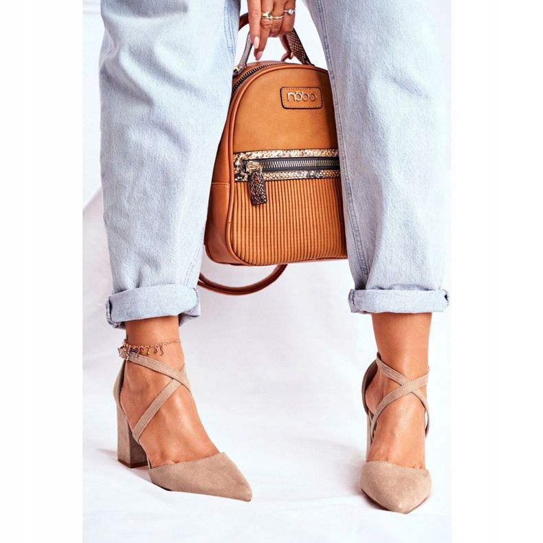 PS1 Pompe de damă pe toc în trafic Spitz Beige bej 2