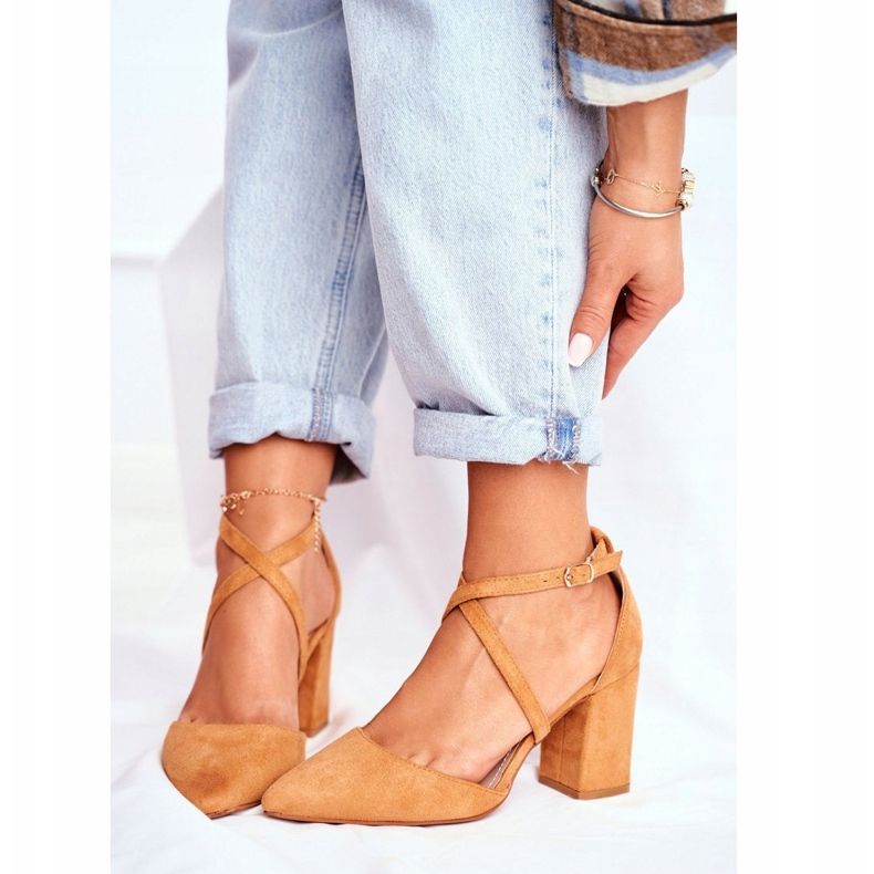 PS1 Pompe de damă pe toc în traficul de cămile Spitz maro 1