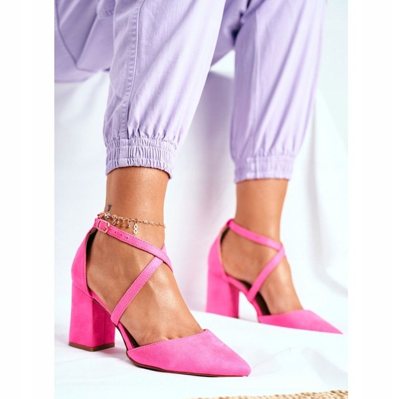 PS1 Pompe de damă pe toc în Spitz Pink Neon Traffic roz 1