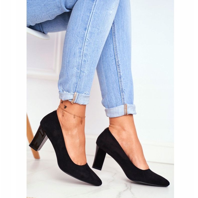 Pompe de damă Sergio Leone PB403 Suede Black Herline negru 2