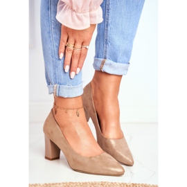 Pompă de damă Sergio Leone PB403 Herline bej strălucitor 1