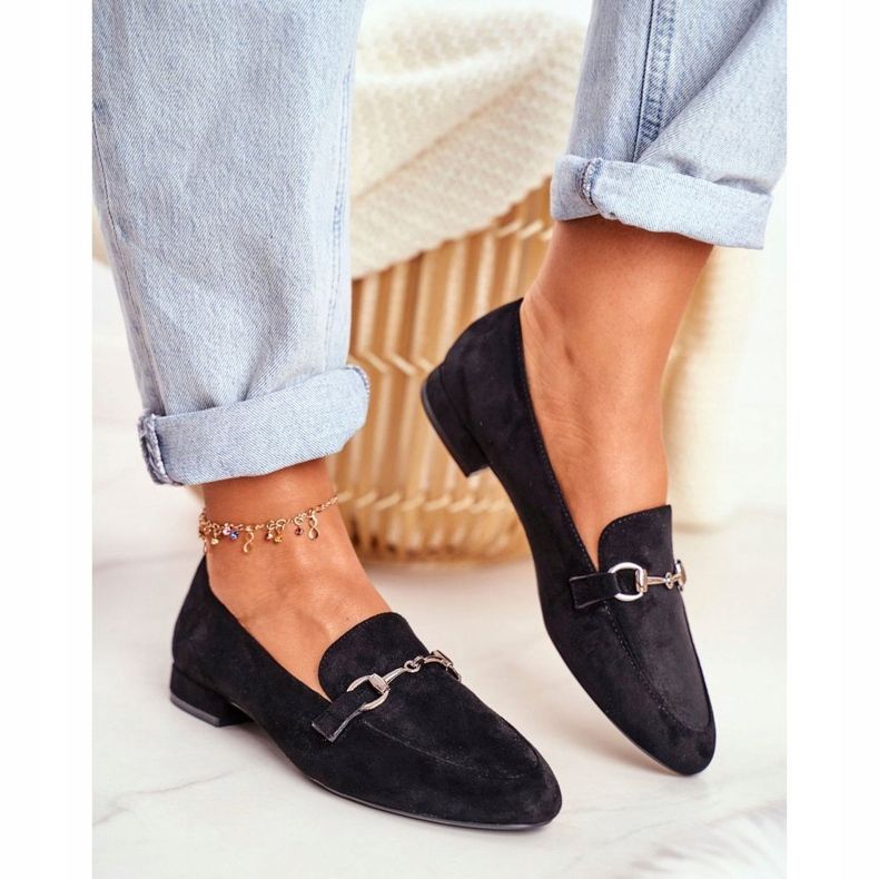 Mocasini de damă piele în piele Sergio Leone MK733 Negru Febbi 1