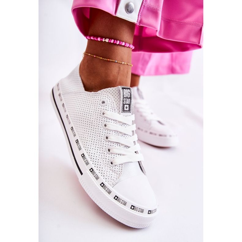 Adidași pentru femei Big Star Openwork White FF274024 alb 2