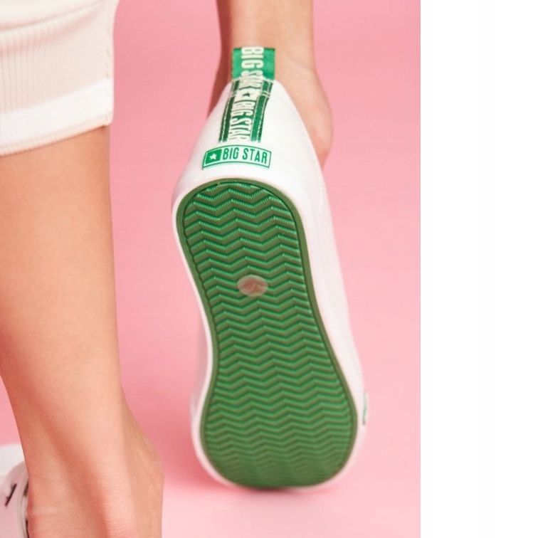 Adidași pentru femei Big Star Green și White FF274088 alb 1