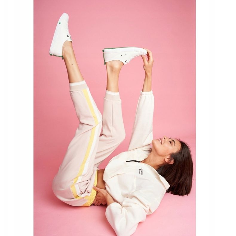 Adidași pentru femei Big Star Green și White FF274088 alb 2