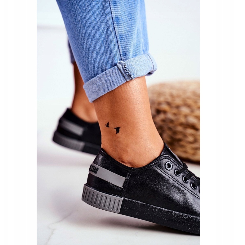 Adidași pentru femei Big Star Black FF274177 negru gri 2