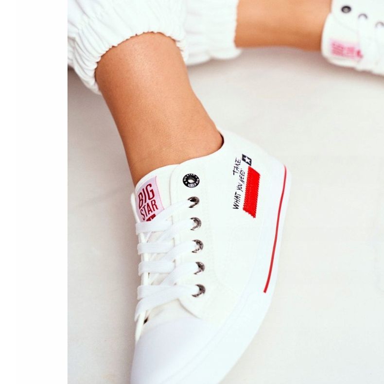 Adidași pentru femei Big Star White FF274079 alb 2