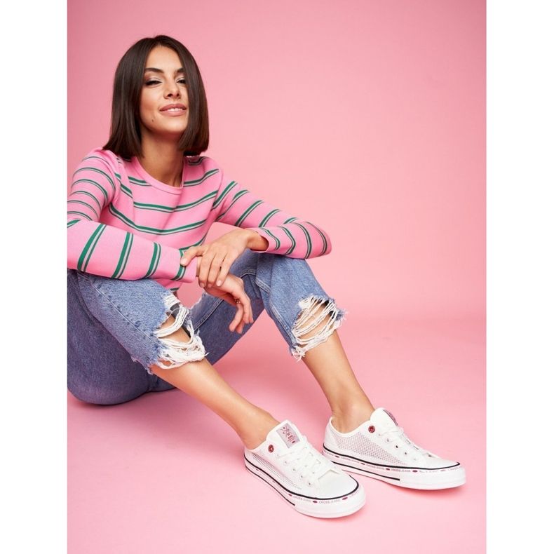 Adidași pentru femei Cross Jeans White Mesh FF2R4016C alb 1