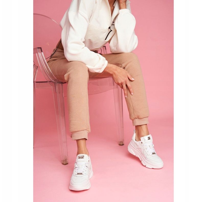 Pantofi sport din piele pentru femei GOE White FF2N3018 alb 2 Pantofi sport din piele pentru femei GOE White FF2N3018 alb 2