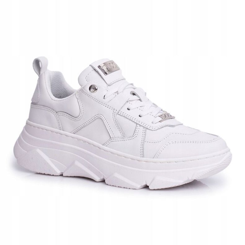 Pantofi sport din piele pentru femei GOE White FF2N3018 alb 1 Pantofi sport din piele pentru femei GOE White FF2N3018 alb 1