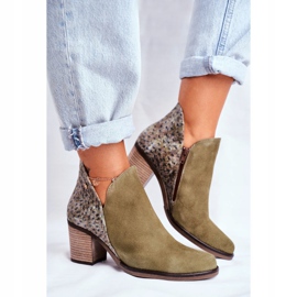 Cizme de damă pe toc Maciejka Spring Leather Olive 04492-24 verde 2