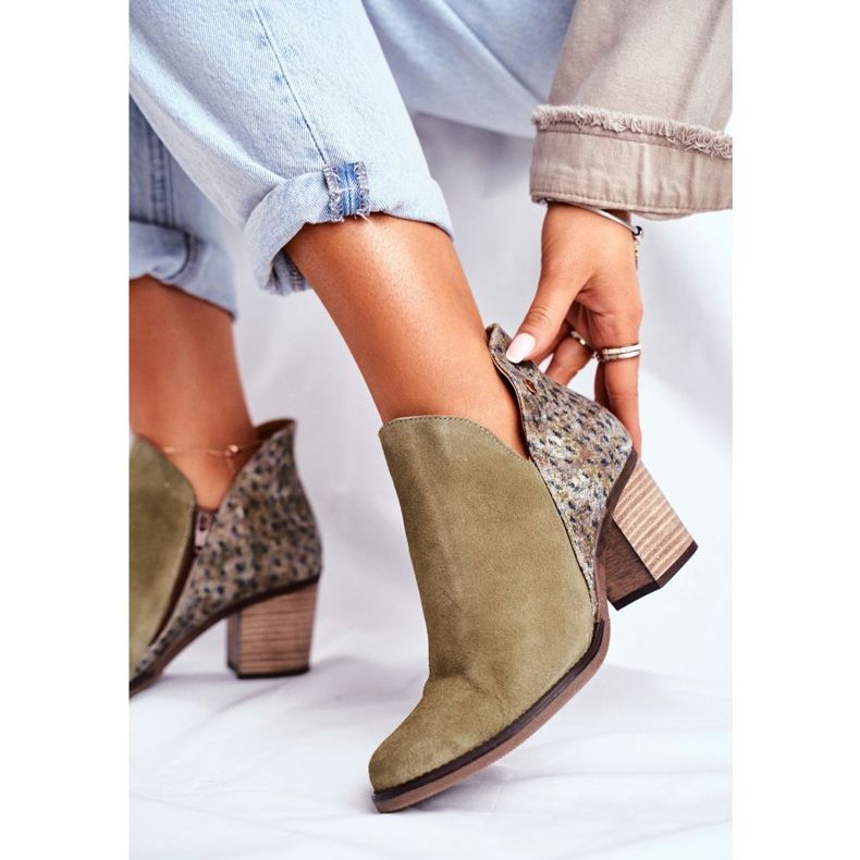 Cizme de damă pe toc Maciejka Spring Leather Olive 04492-24 verde 1