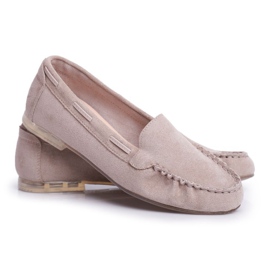 Mocasini dama Sergio Leone Suede Beige MK722 bej 2