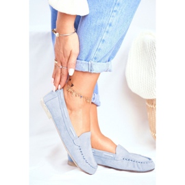 Mocasini de damă Sergio Leone Suede Blue MK722 albastru 1