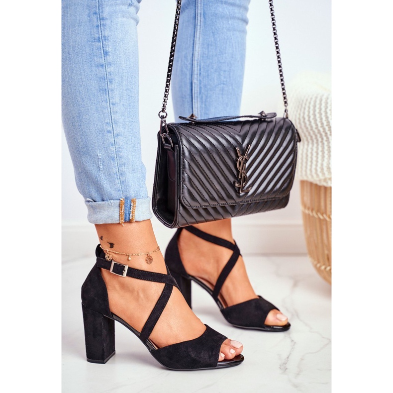 Sandale dama cu toc înalt Sergio Leone negru SK865 1