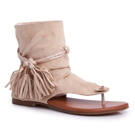 SEA Sandale de damă Flip Flops Cu Shank Beige SL1011 Madrit bej 2