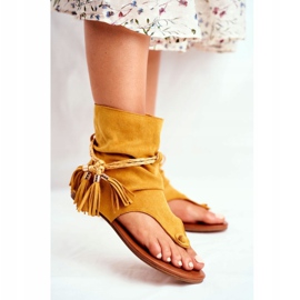 PS1 Sandale de damă Flip-flops With a Shank Yellow SL1011 Madrit galben 2
