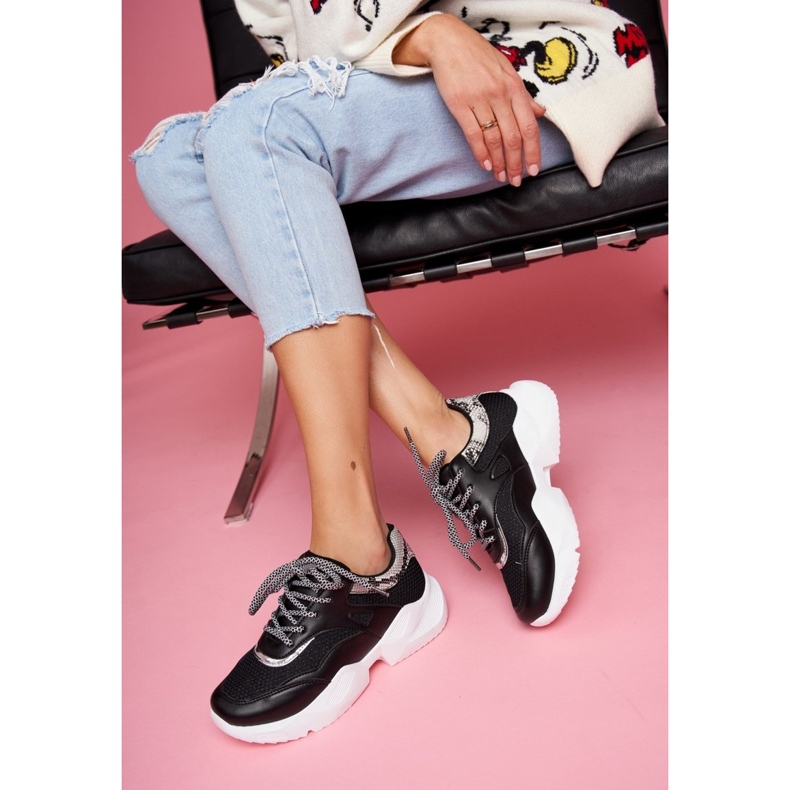 PS1 Încălțăminte sport pentru femei Șarpe negru Giselle 1