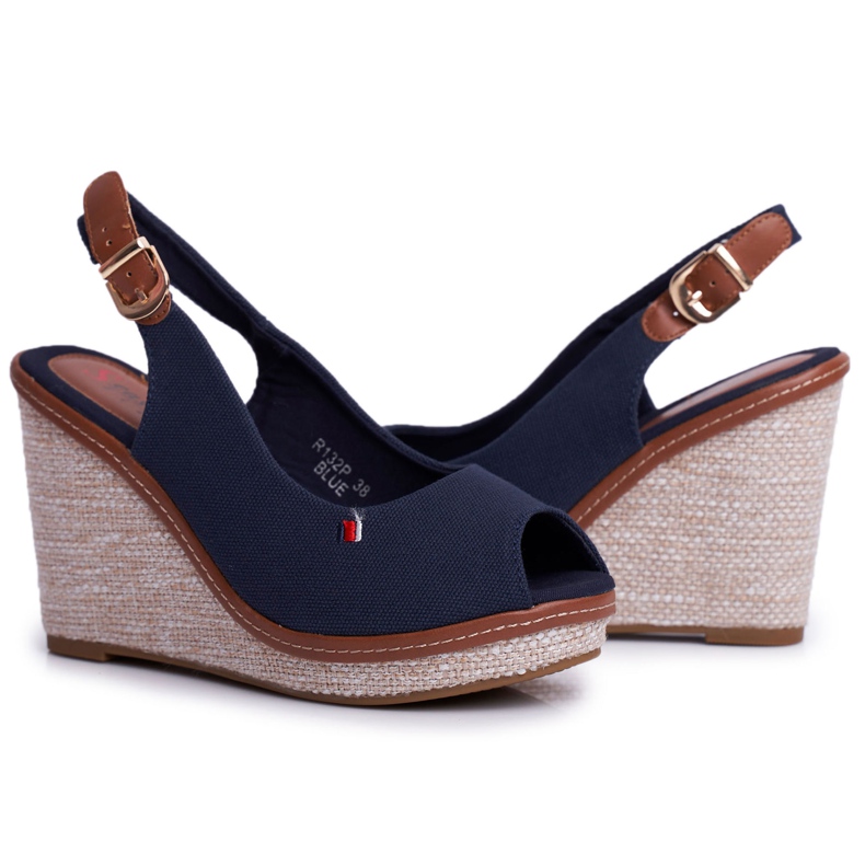 SEA Sandale de damă On Wedge Blue Navy Tommy albastru marin 1