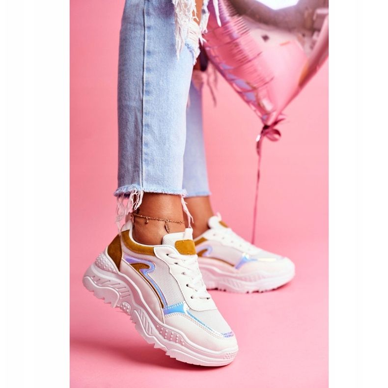 BUGO Încălțăminte sport pentru femei Memorie galbenă și albă 1