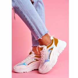 BUGO Încălțăminte sport pentru femei Memorie galbenă și albă 2