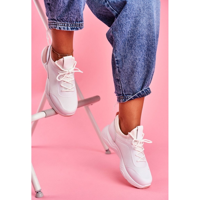 BUGO Încălțăminte sport pentru femei roz și alb Fellen 1