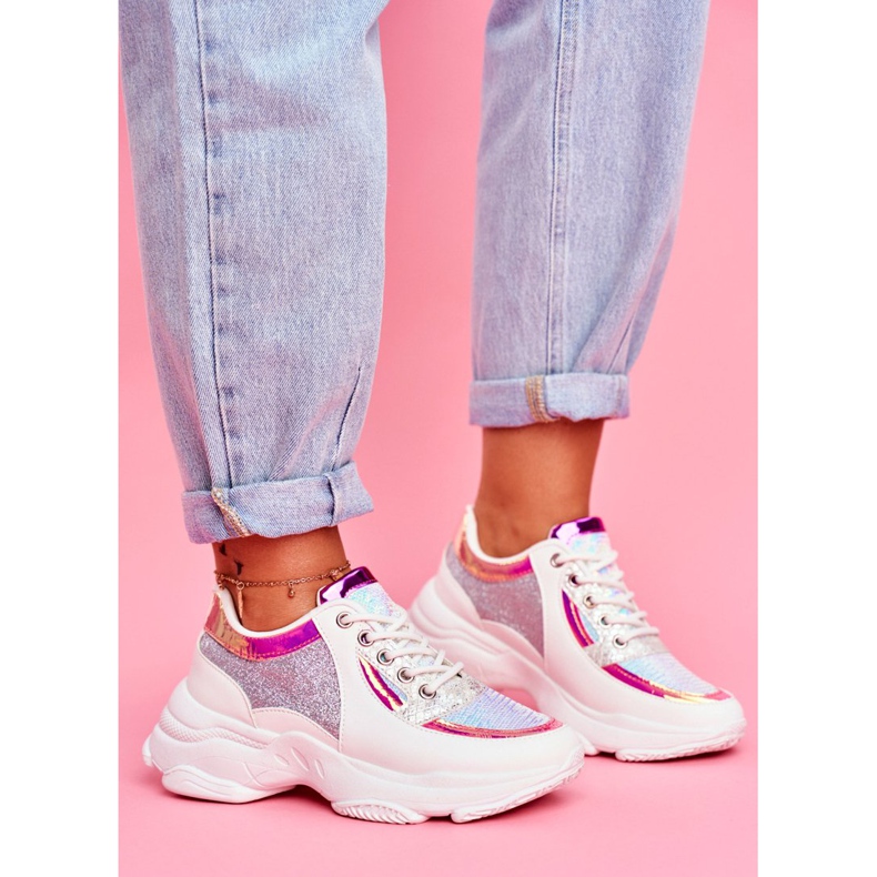 BUGO Încălțăminte sport pentru femei Glitter White Vebi alb 2