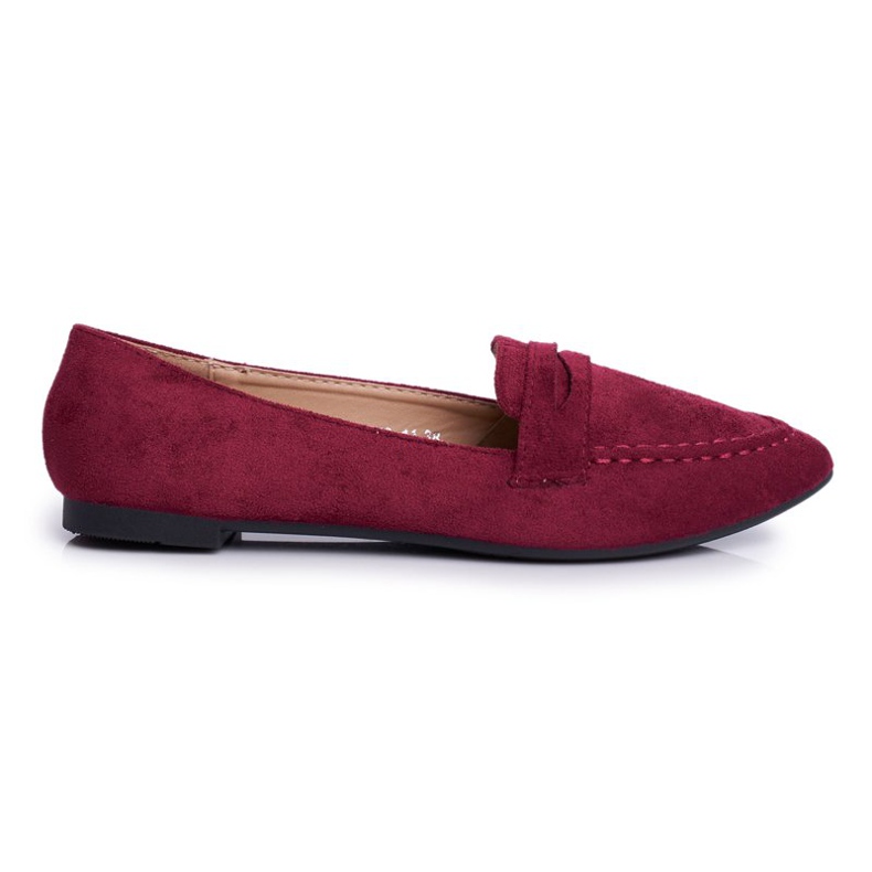 BUGO Mocasini de damă Suede CH-1M6 Burgundy Laveria roșu 2