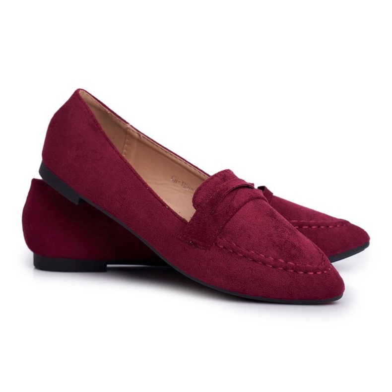 BUGO Mocasini de damă Suede CH-1M6 Burgundy Laveria roșu 1