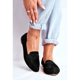 BUGO Mocasini de damă Suede CH-1M6 Black Laveria negru 1