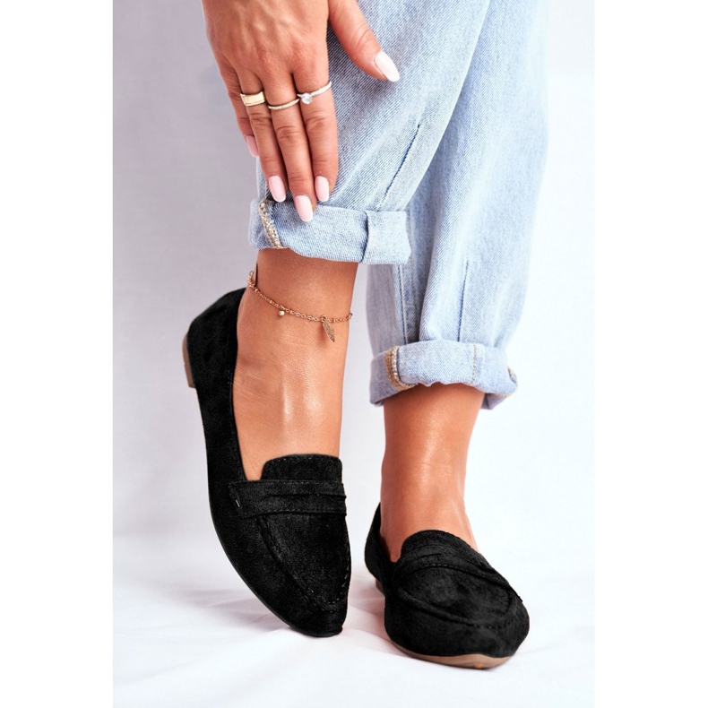 BUGO Mocasini de damă Suede CH-1M6 Black Laveria negru 1