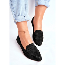 BUGO Mocasini de damă Suede CH-1M6 Black Laveria negru 2