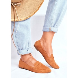 BUGO Mocasini de damă Suede CH-1M6 Camel Laveria maro 1